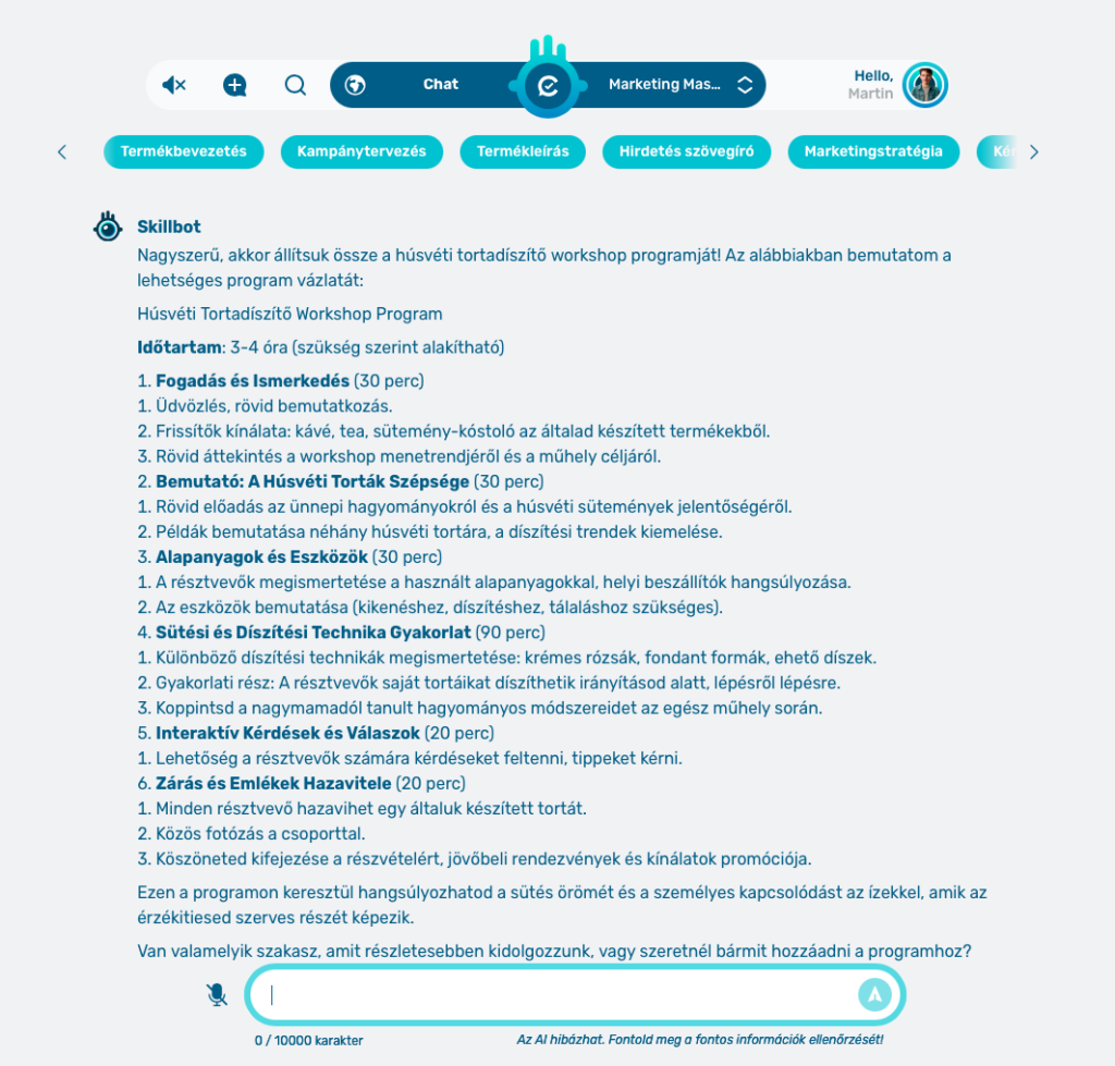 A ChatMaster a húsvéti marketingötletek kidolgozásában is tud segíteni.